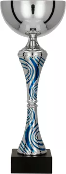 8365C Puchar srebro-niebieski h-33,5 cm, d-12 cm