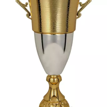 2071B Puchar metalowy złoto-srebrny h-62,5 cm, d-22 cm