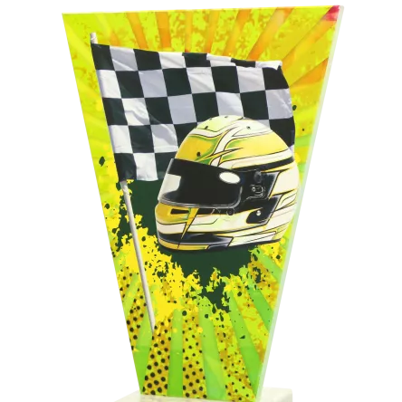 VL2-A/MOT Trofeum szklane na podstawie marmurowej - motoryzacja h-22,5 cm, grub. 1 cm