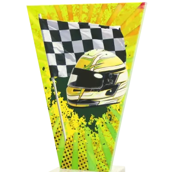 VL2-C/MOT Trofeum szklane na podstawie marmurowej - motoryzacja h-17,5 cm, grub. 1 cm
