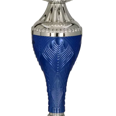 8367A Puchar metalowy srebrno-niebieski h-29,5cm, d-14cm