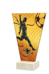 VL1-A/SOC1 Trofeum szklane na podstawie marmurowej - piłka nożna h-22,5 cm, grub. 1 cm
