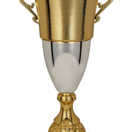 2071C Puchar metalowy złoto-srebrny h-57,5 cm, d-20 cm