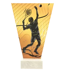 VL1-B/TEN2 Trofeum szklane na podstawie marmurowej - tenis ziemny h-20,5 cm, grub. 1 cm