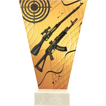 VL1-D/SHO2 Trofeum szklane na podstawie marmurowej - strzelectwo h-15 cm, grub. 1 cm