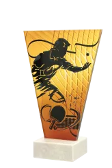 VL1-B/TAB Trofeum szklane na podstawie marmurowej - tenis stołowy h-20,5 cm, grub. 1 cm