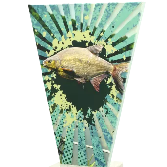 VL2-B/FIS1 Trofeum szklane na podstawie marmurowej - wędkarstwo h-20,5 cm, grub. 1 cm