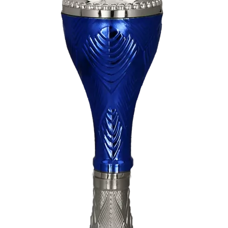 9267C Puchar metalowy srebrno-niebieski h-30cm, d-12cm