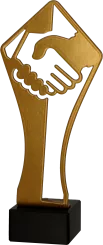 ML-HUG Statuetka metalowa UŚCISK DŁONI h-21cm, grub. 2mm