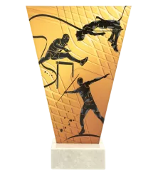 VL1-B/ATH Trofeum szklane na podstawie marmurowej - lekkoatletyka h-20,5 cm, grub. 1 cm