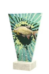 VL2-C/FIS1 Trofeum szklane na podstawie marmurowej -wędkarstwo h-17,5 cm, grub. 1 cm