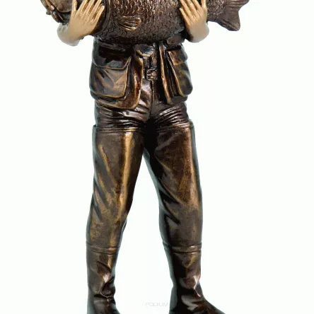 RFXR1759/BR figurka odlewana brązowa  WĘDKARSTWO h-25 cm