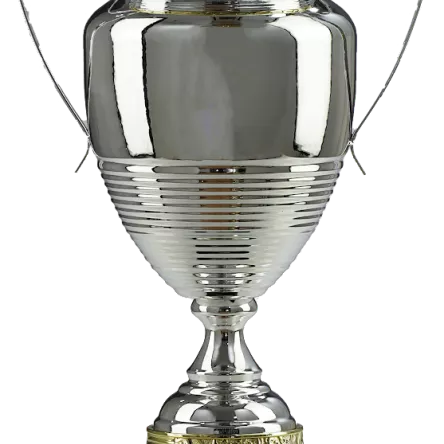 1072A Puchar metalowy srebrno-złoty h-71cm d-20cm