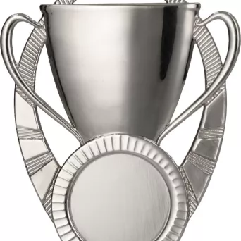 MD8560/S medal srebrny 85x60 mm tematyczny PUCHAR z miejscem na emblemat d-25 mm