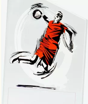 SG1020/HAN Trofeum szklane Lux. piłka ręczna h-20,5cm