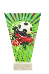 VL2-D/SOC3 Trofeum szklane na podstawie marmurowej - piłka nożna h-15 cm, grub. 1 cm