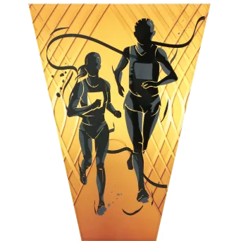 VL1-C/RUN Trofeum szklane na podstawie marmurowej - bieganie h-17,5 cm, grub. 1 cm
