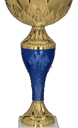 8369D Puchar metalowy złoto-niebieski h-23,5cm, d-10cm