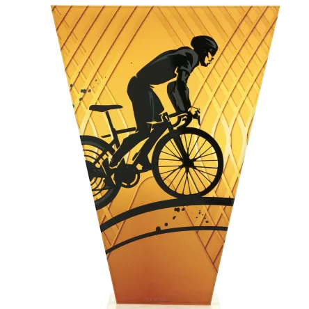VL1-D/CYC Trofeum szklane na podstawie marmurowej - kolarstwo h-15 cm, grub. 1 cm