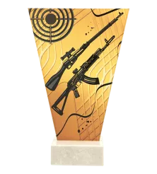VL1-A/SHO2 Trofeum szklane na podstawie marmurowej - strzelectwo h-22,5 cm, grub. 1 cm