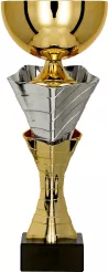 4218C Puchar metalowy złoto-srebrny h-30 cm, d-12 cm