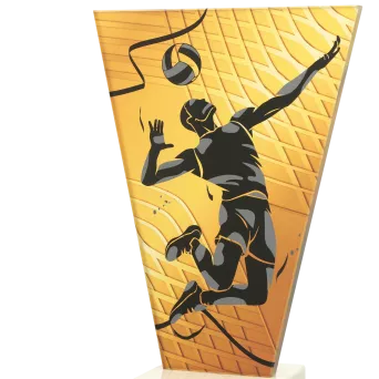 VL1-D/VOL Trofeum szklane na podstawie marmurowej - siatkówka h-15 cm, grub. 1 cm