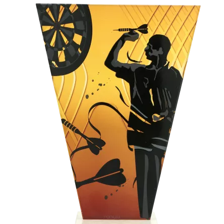 VL1-D/DAR Trofeum szklane na podstawie marmurowej - dart h-15 cm, grub. 1 cm