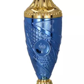 9058D Puchar metalowy złoto-niebieski H- 25cm, R- 100mm