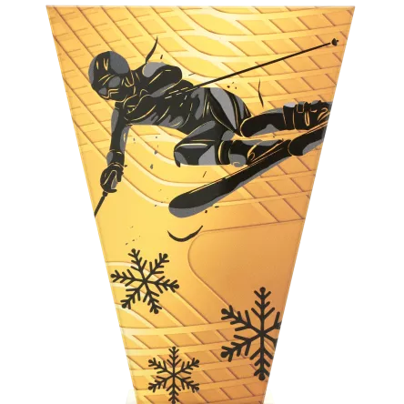 VL1-A/SKI2 Trofeum szklane na podstawie marmurowej - narciarstwo h-22,5 cm, grub. 1 cm
