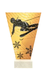 VL1-B/SKI2 Trofeum szklane na podstawie marmurowej - narciarstwo h-20,5 cm, grub. 1 cm