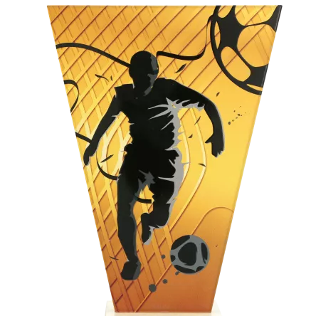 VL1-D/SOC2 Trofeum szklane na podstawie marmurowej - piłka nożna h-15 cm, grub. 1 cm