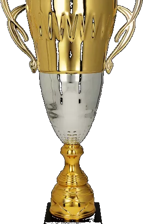 2078B Puchar metalowy złoto-srebrny h-46,5cm, d-16cm