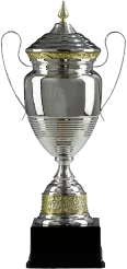 1072B Puchar metalowy srebrno-złoty h-65cm d-18cm