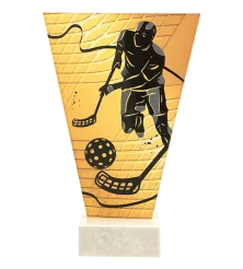 VL1-A/UNI Trofeum szklane na podstawie marmurowej - unihokej h-22,5 cm, grub. 1 cm