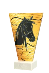 VL1-B/HOR Trofeum szklane na podstawie marmurowej - jeździectwo h-20,5 cm, grub. 1 cm
