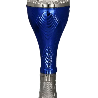 9267G Puchar metalowy srebrno-niebieski h-21cm, d-8cm