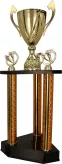 3131C Puchar metalowy piętrowy złoty h-70 cm, d-14 cm
