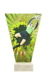 VL2-B/SOC4 Trofeum szklane na podstawie marmurowej - piłka nożna h-20,5 cm, grub. 1 cm