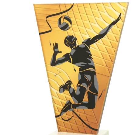 VL1-C/VOL Trofeum szklane na podstawie marmurowej - siatkówka h-17,5 cm, grub. 1 cm