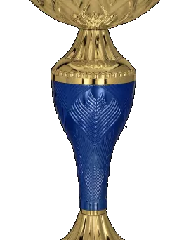 8369C Puchar metalowy złoto-niebieski h-25cm, d-12cm