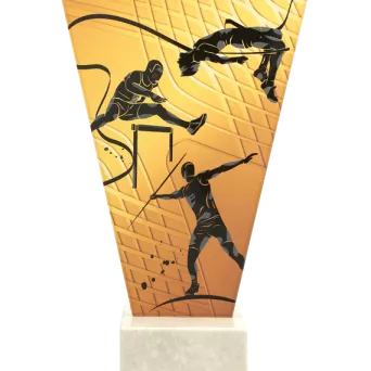 VL1-A/ATH Trofeum szklane na podstawie marmurowej - lekkoatletyka h-22,5 cm, grub. 1 cm