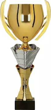 3152C Puchar metalowy złoto-srebrny h-43,5cm, d-14 cm