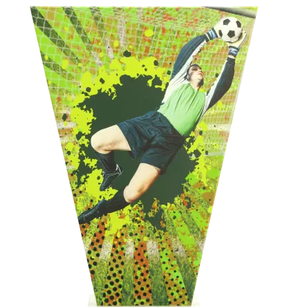 VL2-D/SOC4 Trofeum szklane na podstawie marmurowej - piłka nożna h-15 cm, grub. 1 cm