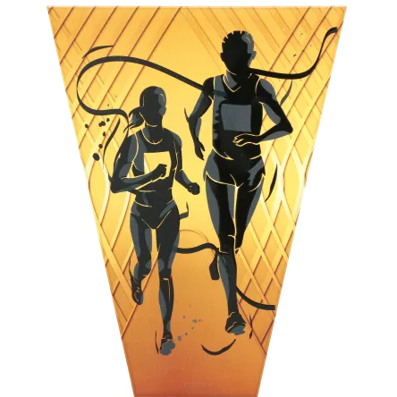 VL1-A/RUN Trofeum szklane na podstawie marmurowej - bieganie h-22,5 cm, grub. 1 cm