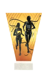 VL1-A/RUN Trofeum szklane na podstawie marmurowej - bieganie h-22,5 cm, grub. 1 cm