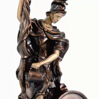 RFST2021-34/BR figurka odlewana brązowa z miejscem na emblemat STRAŻACTWO h-34 cm