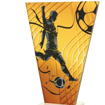 VL1-C/SOC1 Trofeum szklane na podstawie marmurowej - piłka nożna h-17,5 cm, grub. 1 cm