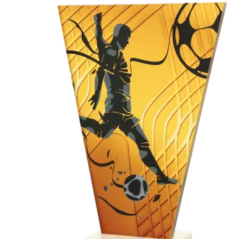 VL1-C/SOC1 Trofeum szklane na podstawie marmurowej - piłka nożna h-17,5 cm, grub. 1 cm