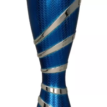 7223A Puchar metalowy srebrno-niebieski h-46,5 cm, d-16cm