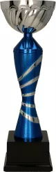 7223A Puchar metalowy srebrno-niebieski h-46,5 cm, d-16cm